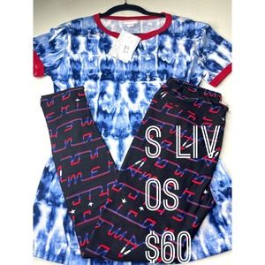 Lularoe July 4 Patriotic Small LIV OS one size leggings outfits